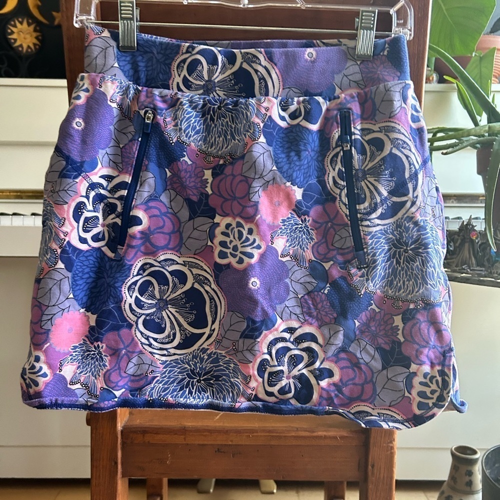 Floral Print Women’s Shorts Skirt Skort – Purple & Pink